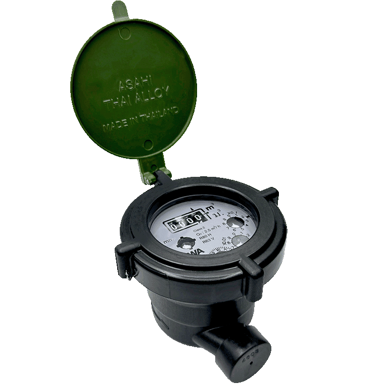 SANWA LITE SINGLE-JET WATER METER รุ่น SV-P 15 R80 ขนาด 1/2”
